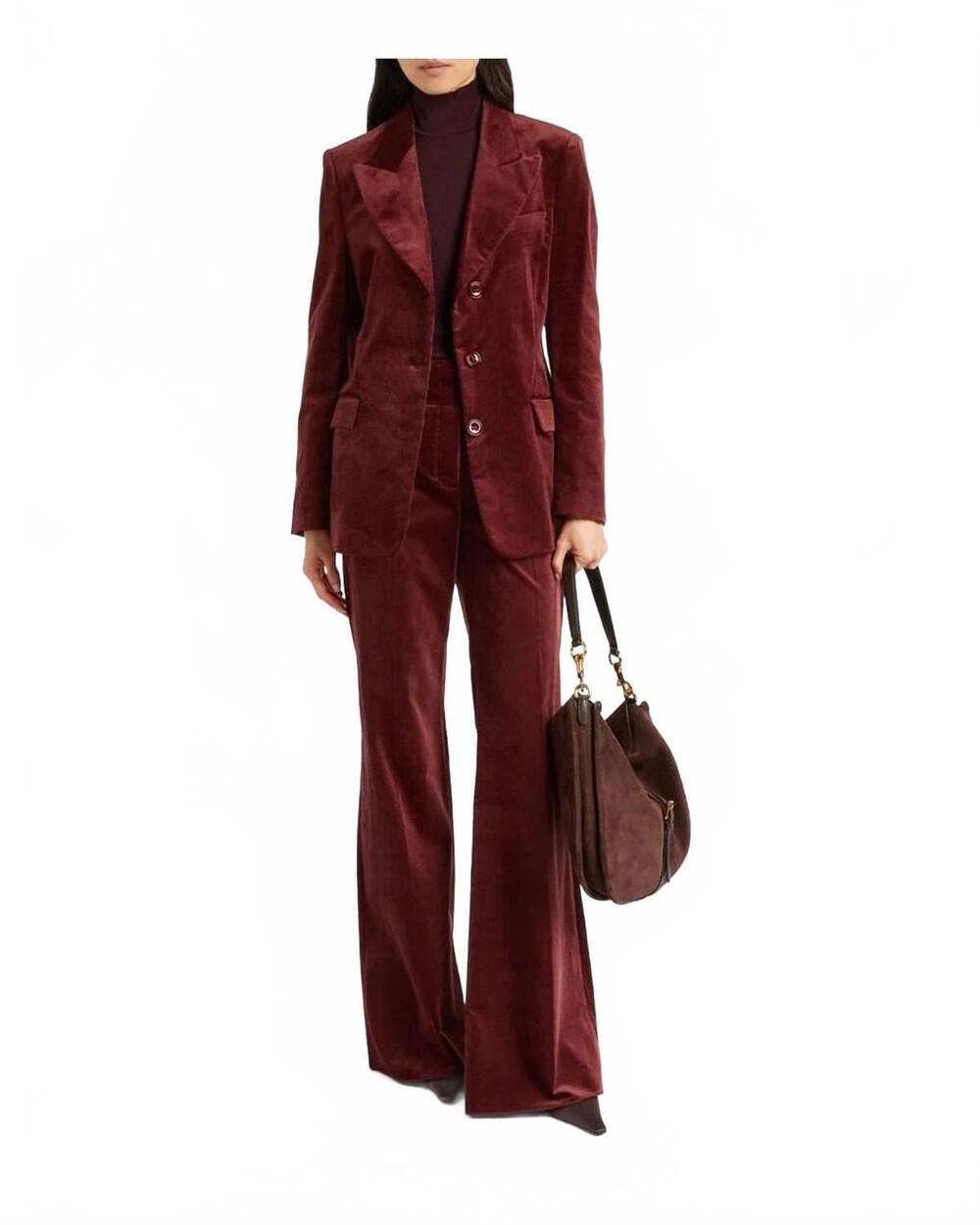 NEW DOROTHEE SCHUMACHER twisted structure jacket in maroon corduroy